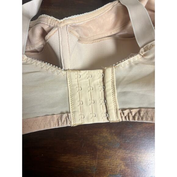 Vintage Le’ Unique 34GG Full Support Bra | Satin Beige Bullet Bra Style - Picture 3 of 7